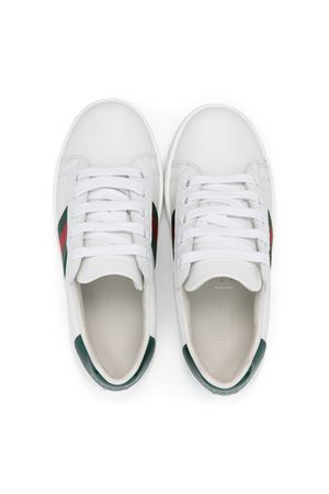 sneakers in pelle bianco GUCCI KIDS | 433148CPWE09075